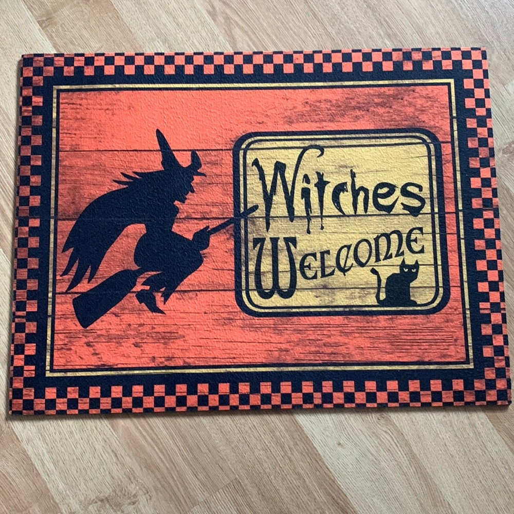 Halloween witch door welcome mat new